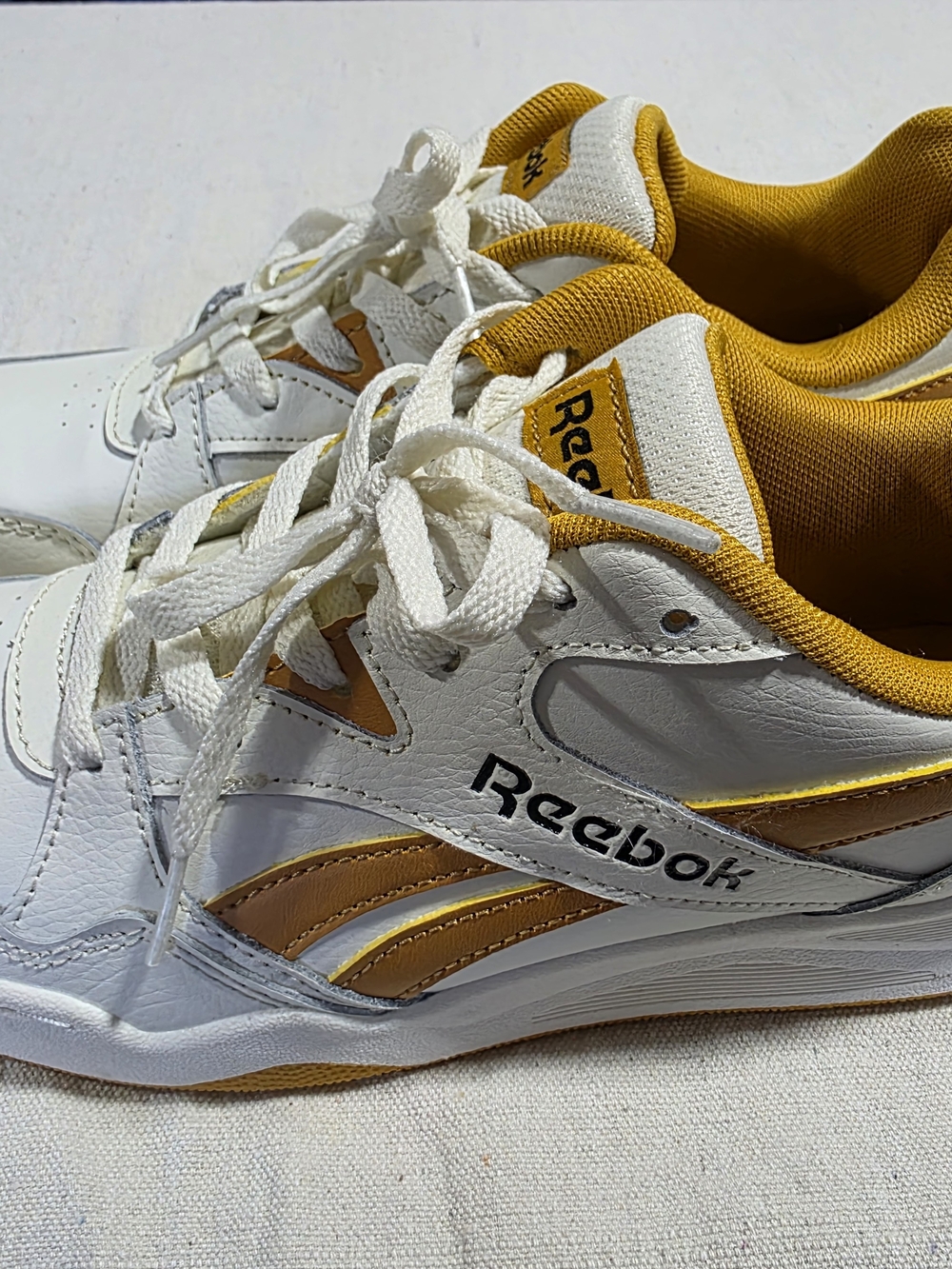 Reebok White & Mustard Sneakers